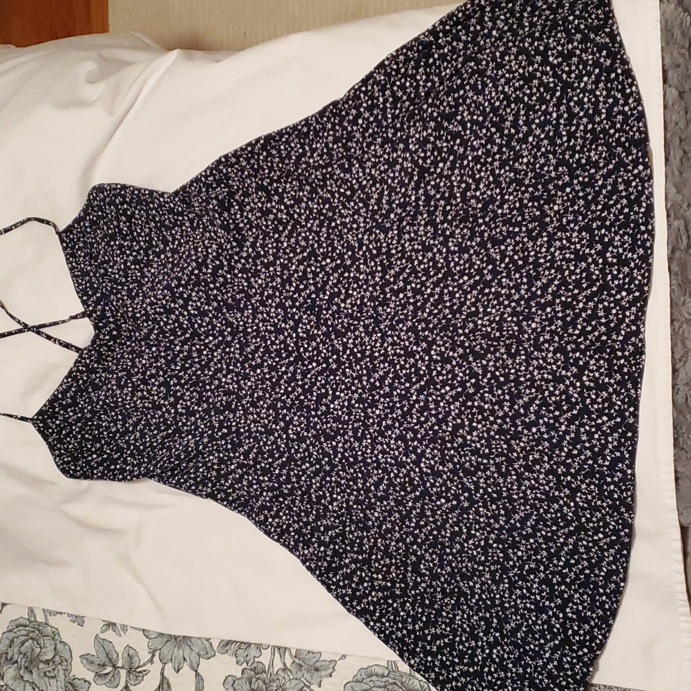 Gap Navy Blue and White Sundress